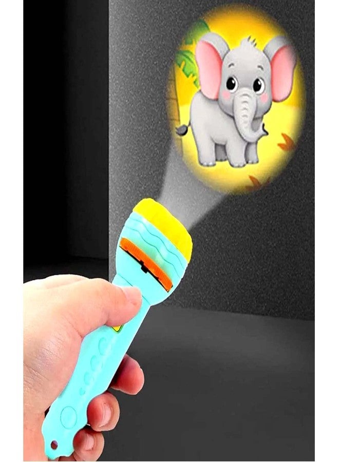 Fagva Mini Slide Projector Flashlight Torch, Kids Projection Light Toy Slide Flashlight Lamp Education Learning Night Light Before Going to Bed (Multi-Color) - Image 1